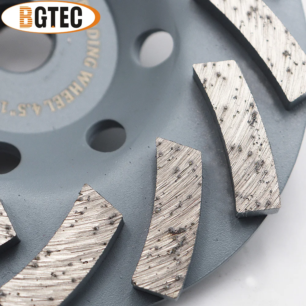 BGTEC 2pcs 4.5inch Diamond Turbo Row Grinding Cup Wheel 115mm Grinding discs for concrete, Masonry, construction material