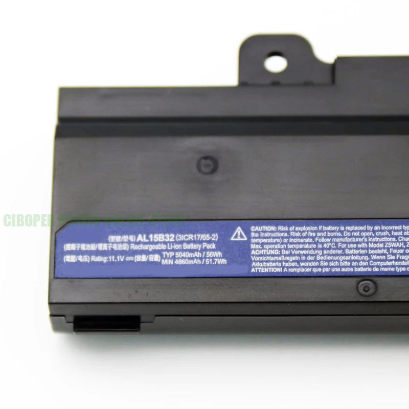 CP Laptop Battery AL15B32 11.1V/56WH/5040mAh For Aspire V15 V5-591G V5-591 Series T5000 N15Q12 T5000-73CF T5000-50HZ