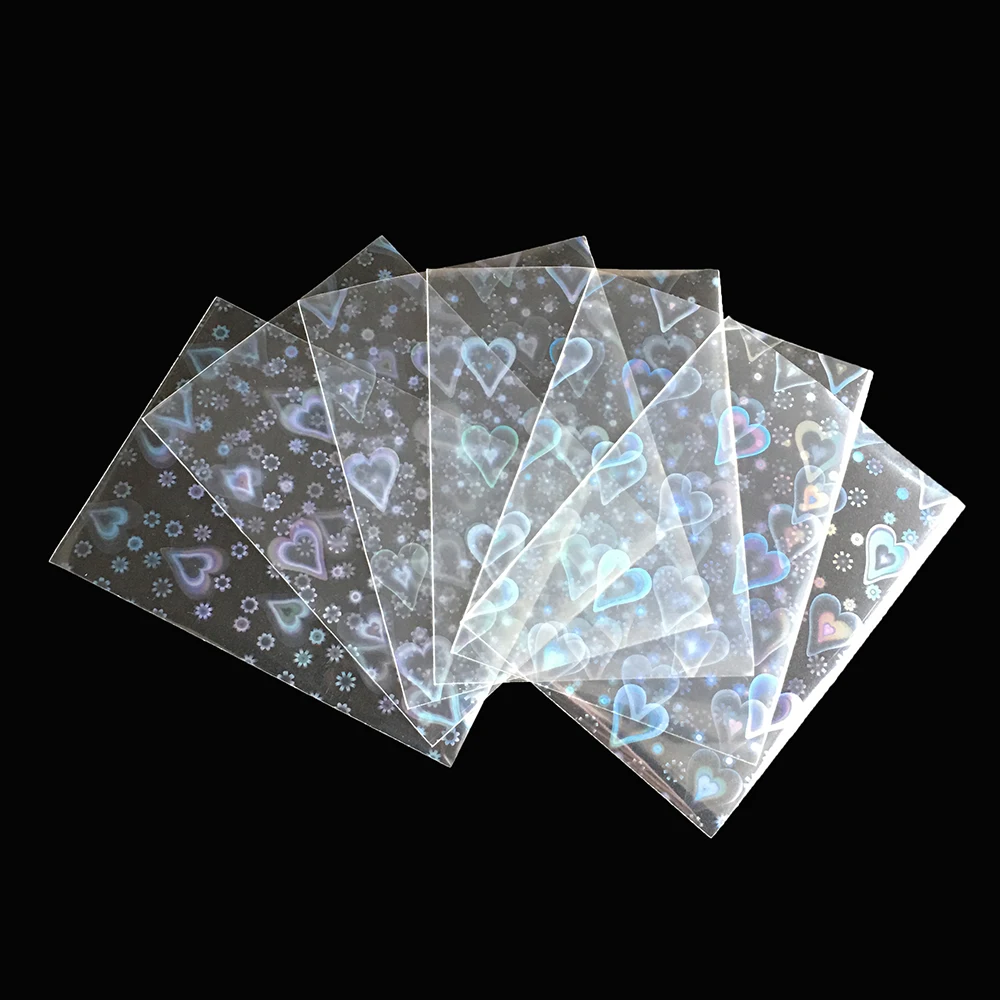 100PCS AEGIS GUARDIAN Love Heart Laser Clear Case  YugiOh Protector Holographic Foil Film Photo Binder Tarot