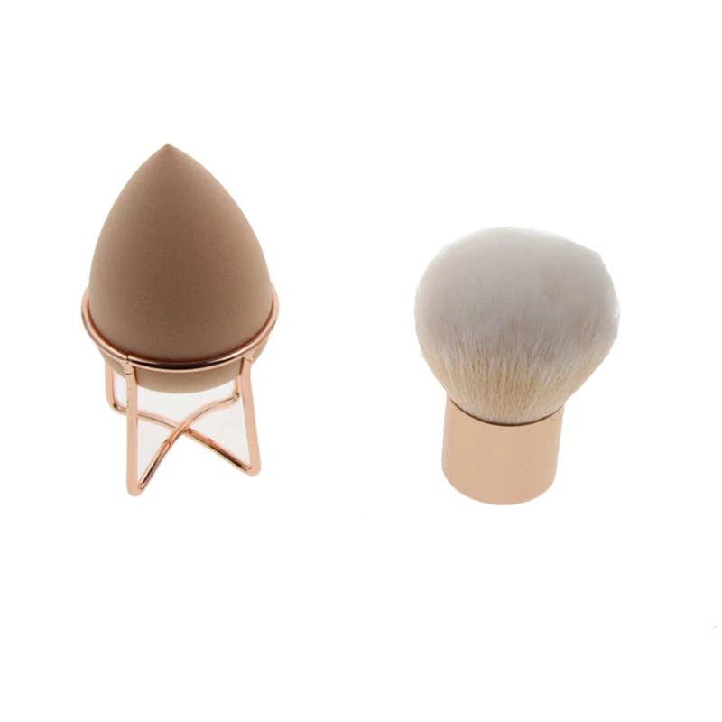 Kit de maquillage cosmétique 3 en 1, outils de beauté pour le visage, comprend une goutte d'eau, une houppette, un porte-éponge et une brosse à Blush