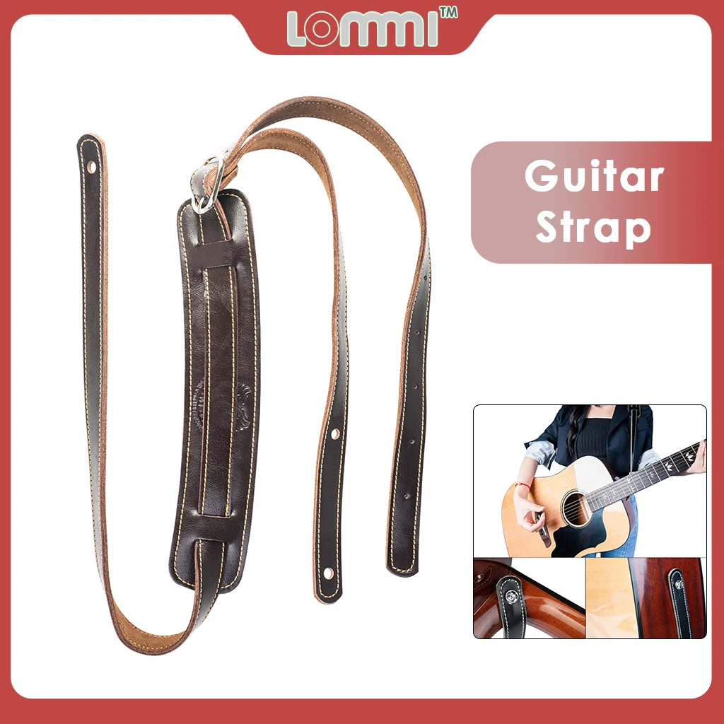 LOMMI Sheep Skin Guitar Strap Adjustable And Durable Pre-punched Holes To Install The Strap Locks Guitar Parts Accessories