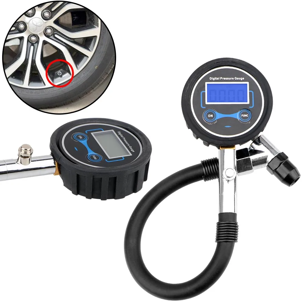 Auto Tire Pressure Gauge LCD Digital Tyre Tester High Precision Monitor System Test Accessories for Car Truck Vehicle Motorcycle