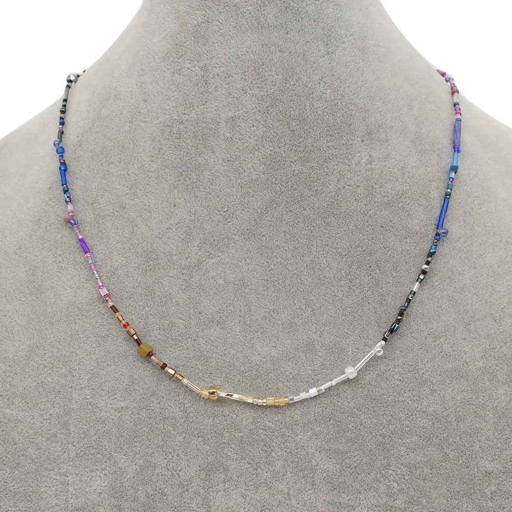 Go2Boho Beaded Necklace for Women Jewelry 2021 Trendy Choker Bohemian Jewellery Glass Bead Collier Necklaces Chain