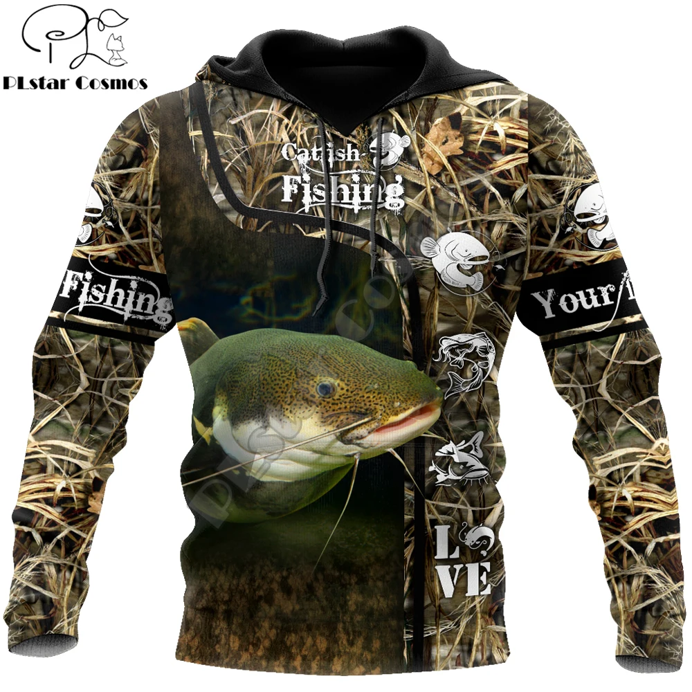 Custom Name Catfish Fishing 3D Printed Autumn Men Hoodies Unisex Casual Pullover Zip Hoodie Streetwear sudadera hombre DW0557