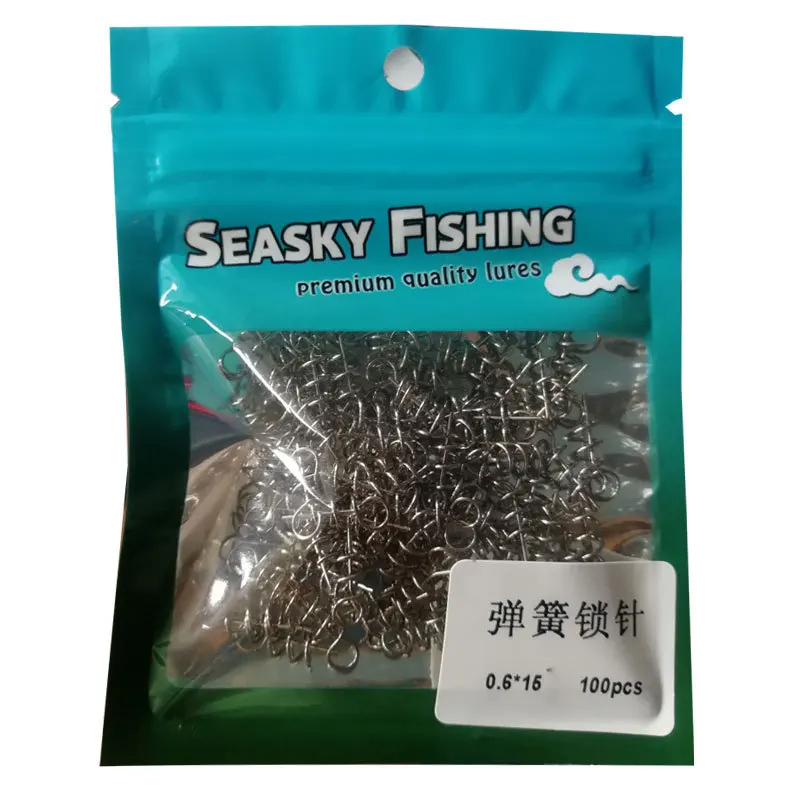 

100pcs/lot Soft Bait Spring Assist Lock Pin Crank Hook & Soft Bait Connect Fixed Pin Latch Pin Fishing Tackle B383