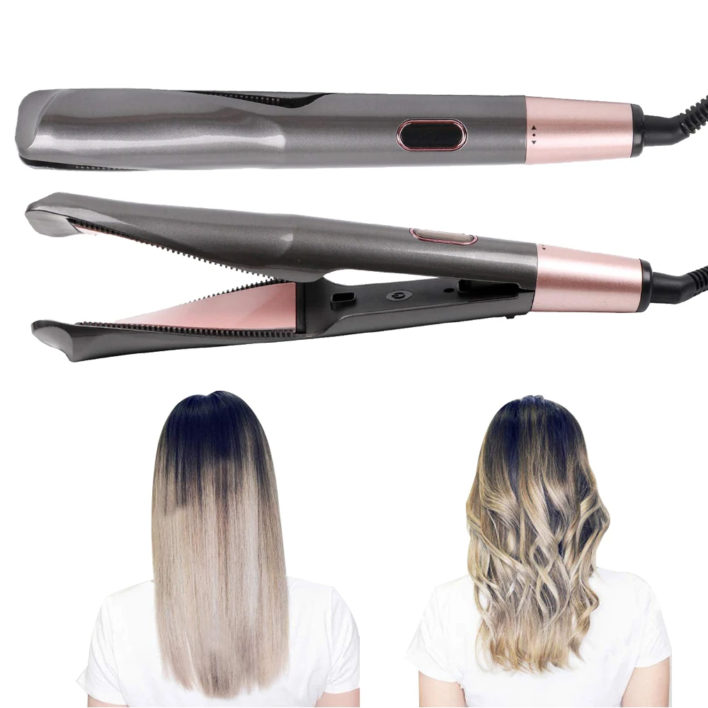 Professional Hair Straightener 2-In-1 Straight & Curler Tourmaline Ceramic Heating Plate Curling Twisted Flat Iron Hair Styling