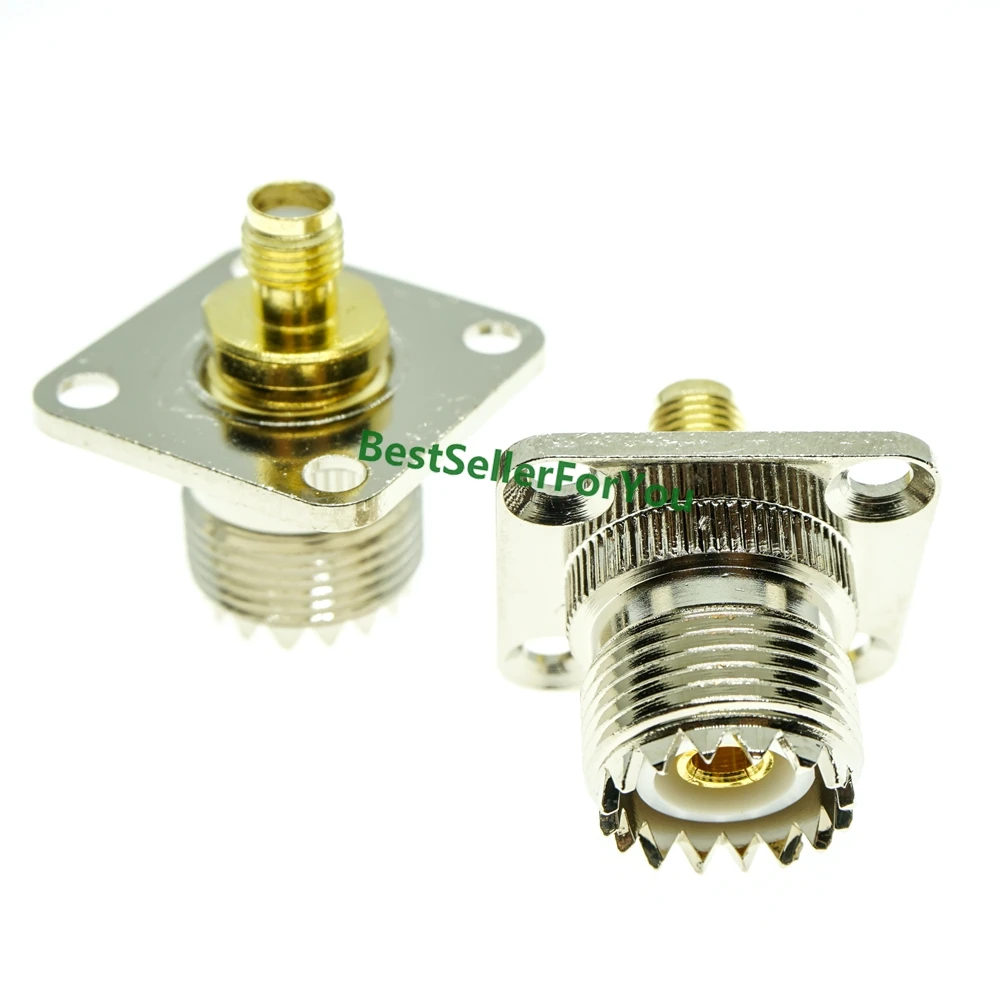 UHF female SO-239 SO239 to SMA jack flange mount RF adapter connector RADIO