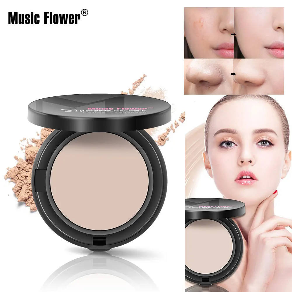 

Music Flower Music Flower Rejuvenation Concealer Cream Powder Cake Dry and Wet Durable Makeup Foundation