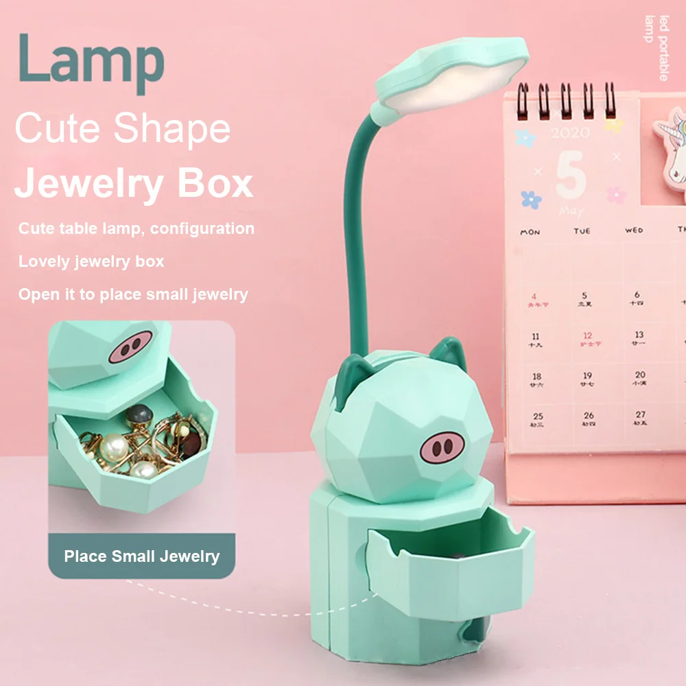 

Student Dormitory Cartoon Animal Table Lamp Usb Charging Folding Night Reading Lamps Bedroom Offices Desk Light Led Study Office