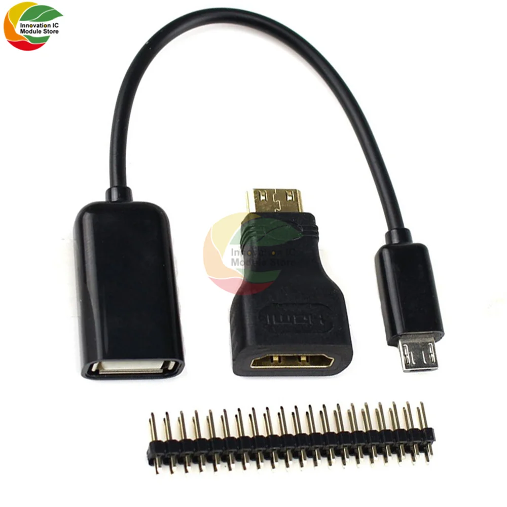 3 In1 for Raspberry Pi Zero Adapter Kit Mini Adapter + Micro USB to USB Female OTG Cable + 20-pin Male GPIO Connector RRI 0