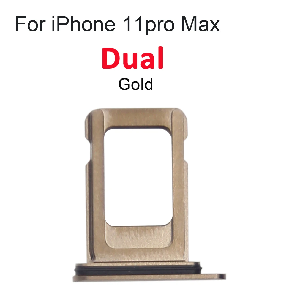 2pcs Dual Single SIM Card Tray Holder For iPhone 11 11Pro Max SIM Card Slot Reader Socket Adapter With Waterproof Rubber Ring