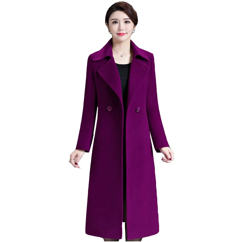 

2024 Winter Woolen Clothing Slim long Coat Korean Style High Quality Elegant Women New Arrival Clothing Windbreaker Coats