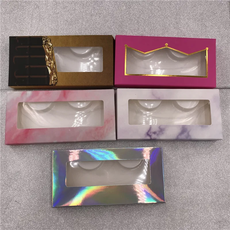 5D 25mm Mink Eyelashes Wholesale Colorful Paper Packaging Box