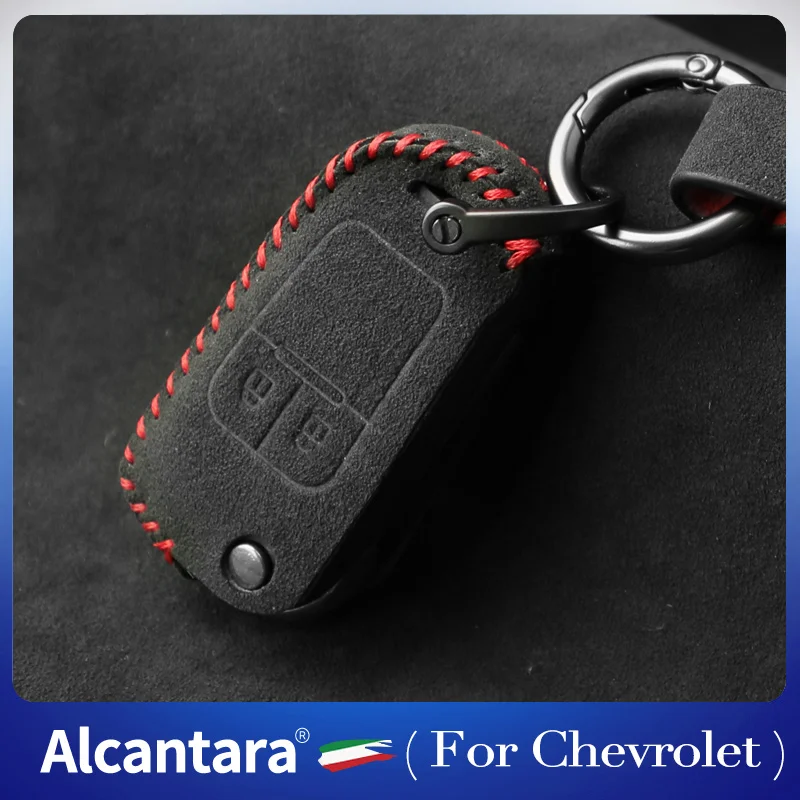 

Alcantara material for Chevrolet Aveo Cruze Orlando Trax key case suede key protection bag buckle high-end anti-lost pendant