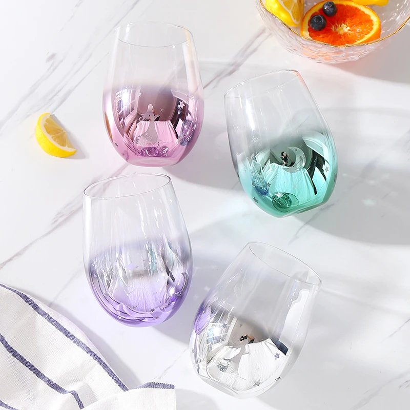 

Ins Glass Cups Milk Tea Juice Coffee Mugs Wine Cocktail Whiskey Beer Glasses Creative Star Make A Wish Drinkware Home Decoration