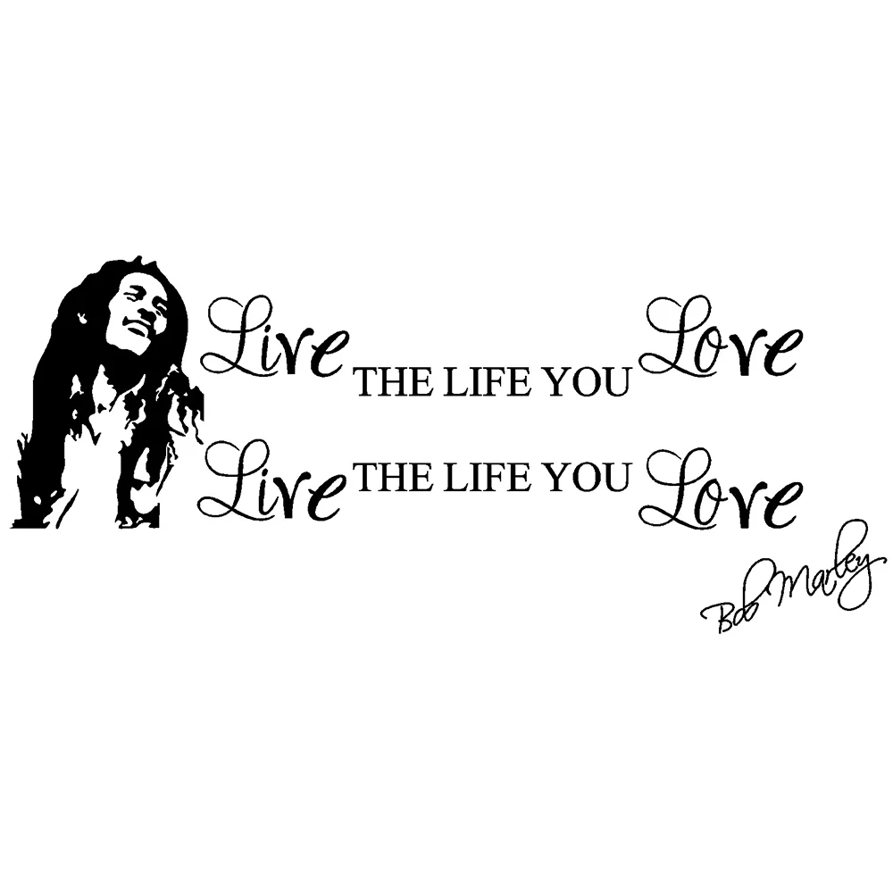 Removable Bob Marley Quotes Wall Stickers For Bathoom Living Rooms Poster Decoration Decals WallPapers House Home Decor Mural
