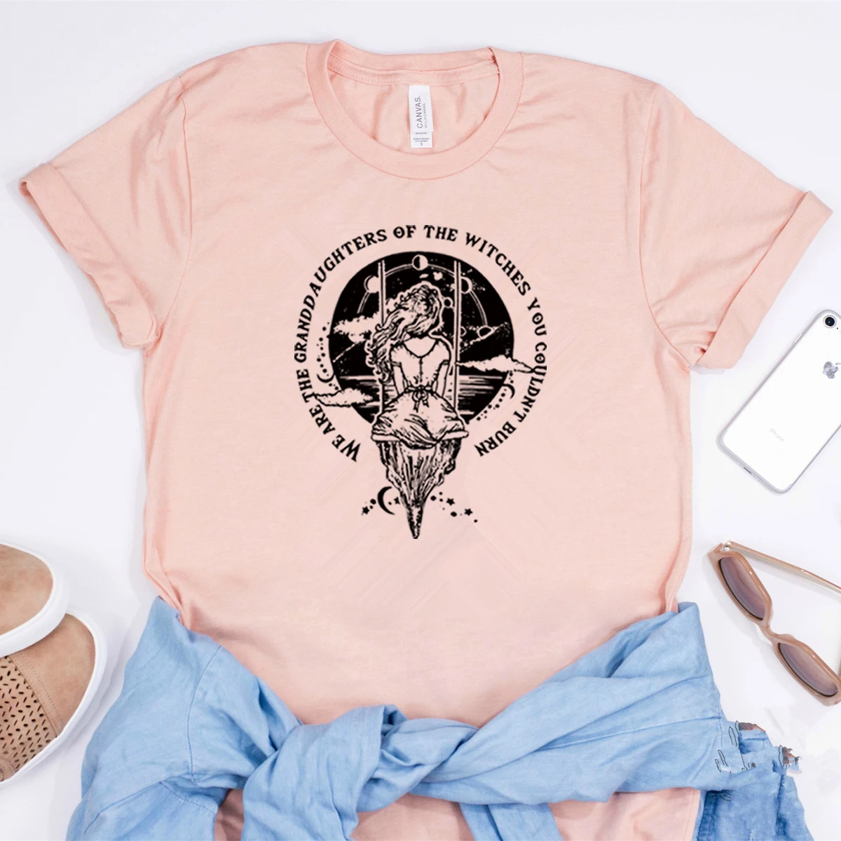 Mal méchant nous sommes les petites-filles des sorcières que vous ne pouvait pas brûler chemise t-shirt féministe chemise de sorcière Salem sorcière haut d'halloween