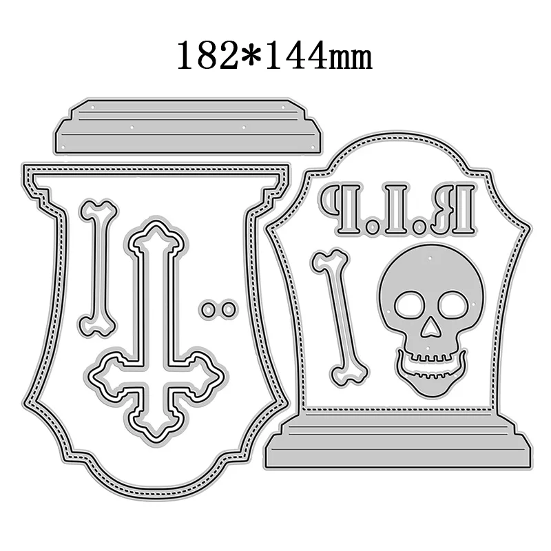 New Cemetery Cross Shaped Tombstone Craft Embossing Mold 2021 Metal Cutting Dies For Decorative Scrapbooking Album Card Making