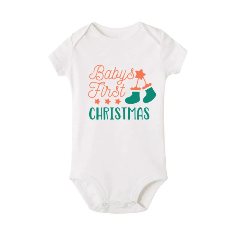 

Lovely Baby's First Christmas Baby Boys Christmas Rompers Cotton Infantil Jumpsuits Toddler Girls New Year's Costume