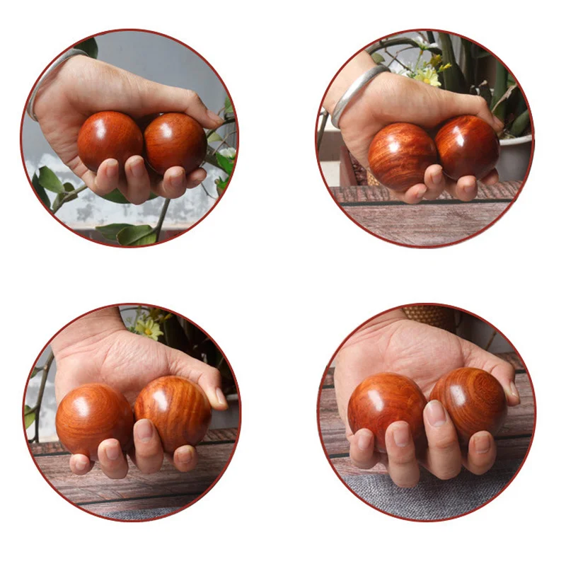 Bolas de madera para Fitness, masaje, relajación, cuidado de la salud, ejercicio de agarre de mano, 1 par