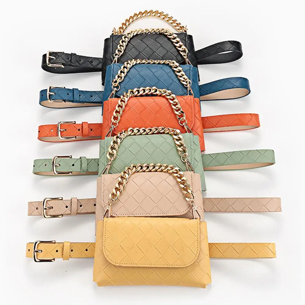 

Fashion Waist Bag Fashion Small Faux Leather Women Fashion Belt Waist Pouch for Summer Solid Color Mini Size Women Waist Bags