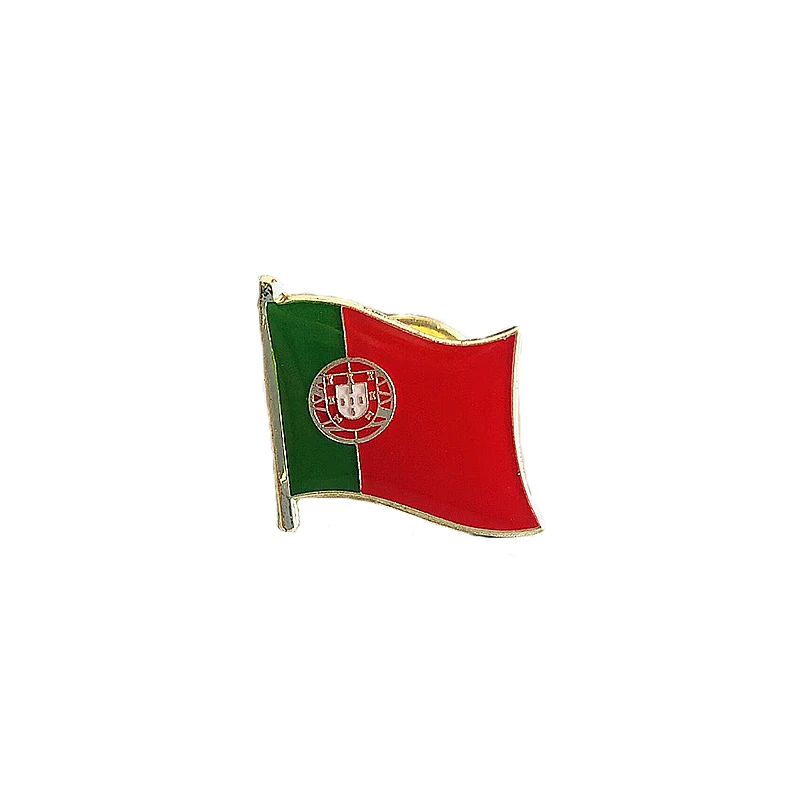 Portugal Portuguesa National Flag Lapel Pins Crystal Epoxy Metal Enamel Badge Paint Brooch Souvenir Suit  Personality  Commemora