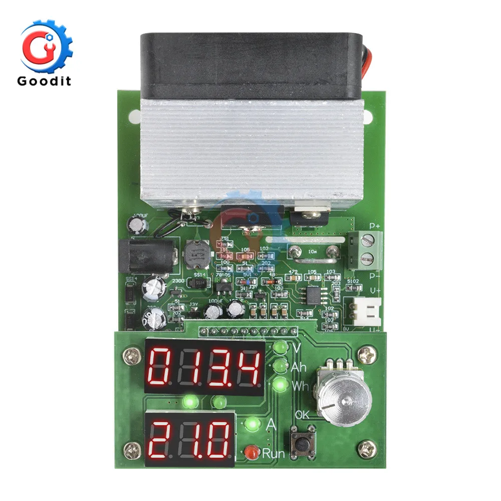 9.99A 60W 30V Constant Current Electronic Load Discharge Battery Capacity Tester Meter With Dual LED digital Fan Module