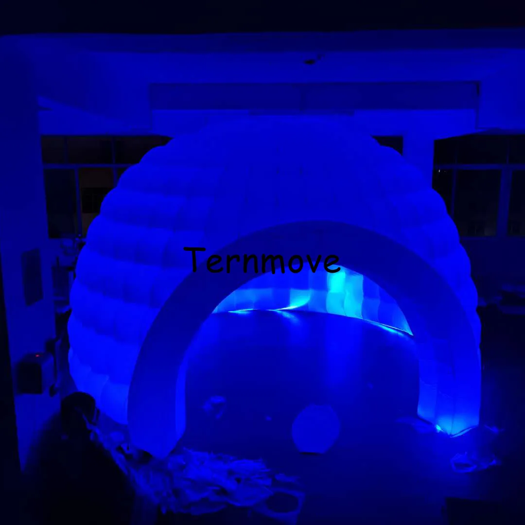 Gran oferta, tienda iglú inflable con iluminación LED de 5m, tienda de campaña con cúpula inflable LED, tienda de fiesta inflable LED a la venta