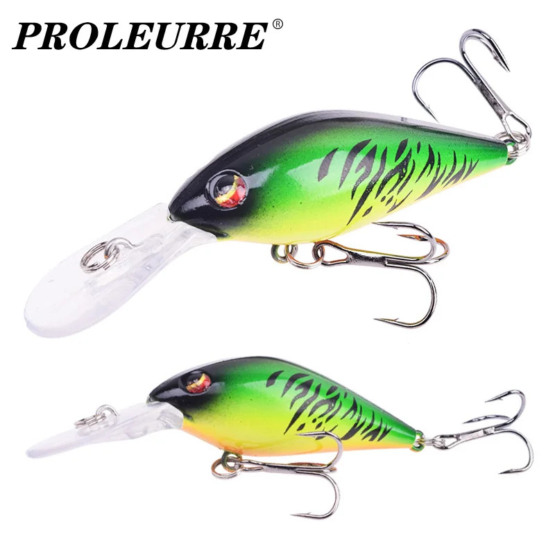 Proleurre 80mm 8.5g Crank Floating Wobblers For Trolling Rattle Lures Fishing Artificial Hard Bait Crankbait Pike Fishing Tackle