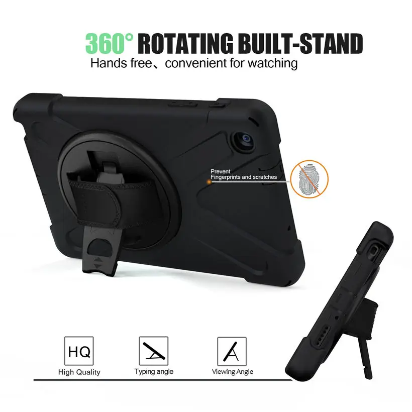 Case For samsung galaxy tab A 8.0 2019 with S Pen 8.0 SM-P200 P200 P205 Cover Funda Shockproof Heavy Duty With Wrist Straps