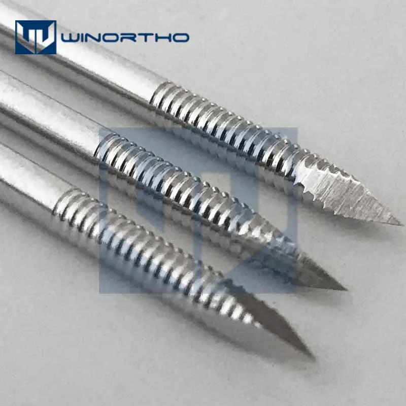 10pcs 1.0mm-3.0x150mm long Nice Stainless steel partial threaded Kirschner wires Veterinary orthopedics Instruments