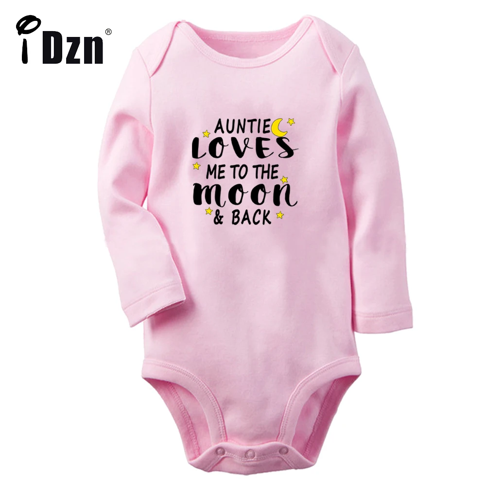 

My Auntie Loves Me To The Moon and Back Fun Printed Baby Boy Romper Cute Baby Girl Bodysuit Newborn Jumpsuit Long Sleeve Clothes