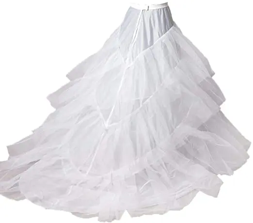 White Train 2 Hoops Bridal Petticoat for Train Wedding Dress 2023