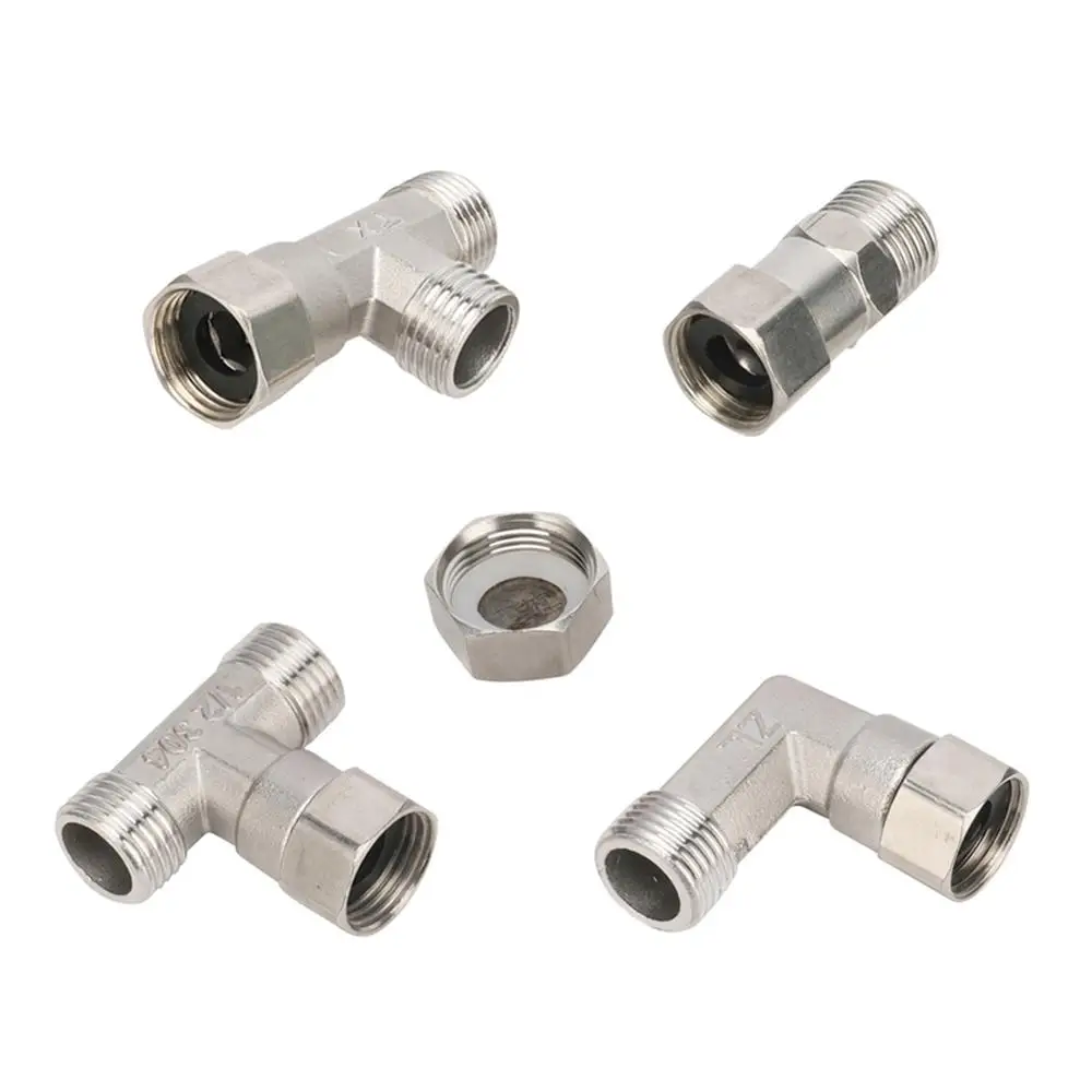 Stainless Steel G1/2 Union Hexagon Tee Elbow Garden Connector 1/2