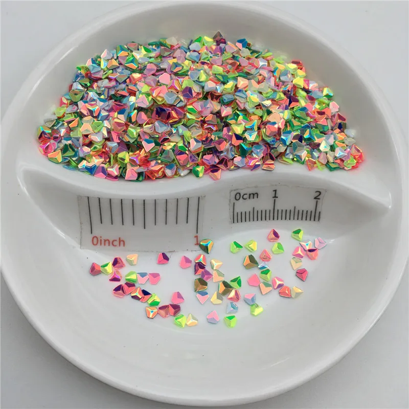 20g 3mm 3D Diamond Nail Sequins Rhomb Colorful Glitter Flakes Paillette Manicure 3D Nail Art Decoration