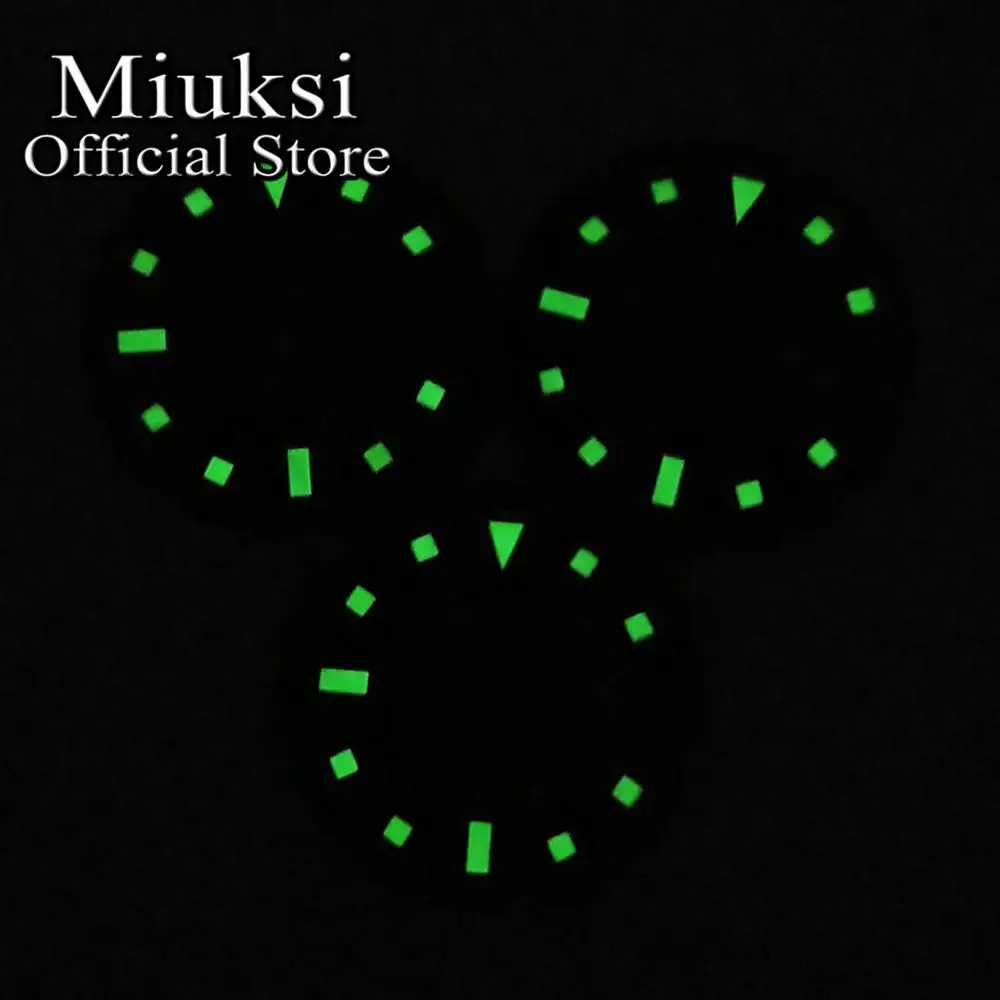 Miuksi 32.5mm sterile dial luminous watch dial fit ETA 2826 2824,Mingzhu DG2813 3804,Miyota 8205 8215 821A PT5000 movement