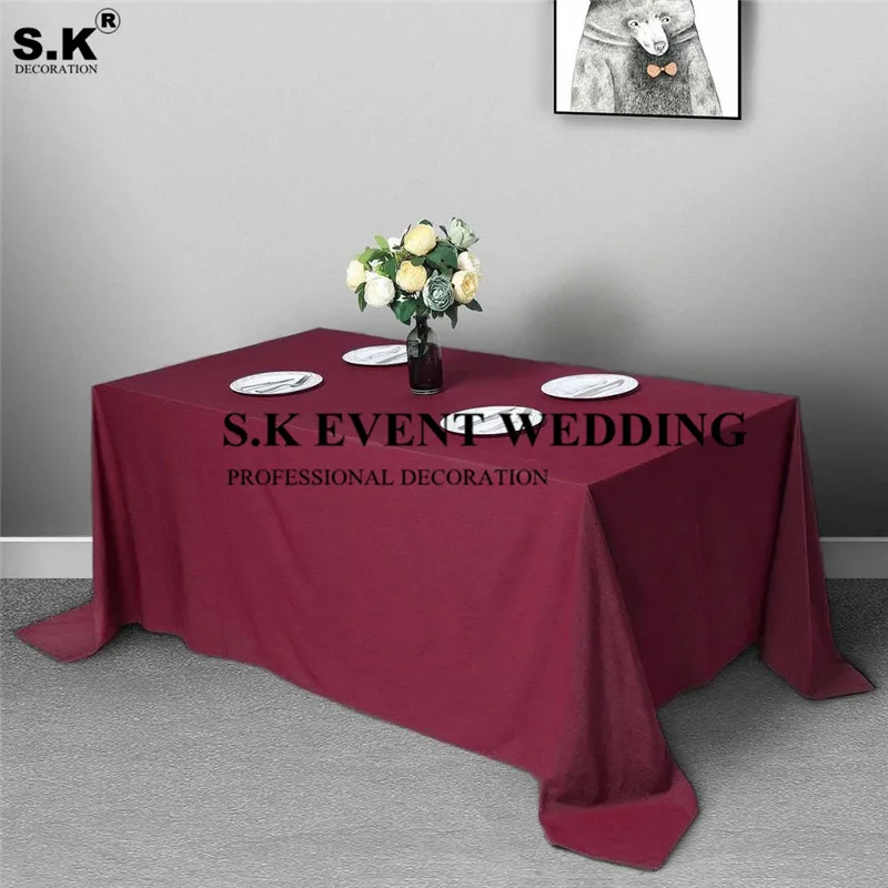 Hot Sale Polyester Tablecloth Rectangle Table Cloth For Wedding Event Dining Decoration