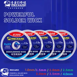 MECHANIC R300 Original Desoldering Wire Powerful Solder Wick Low Residue 1.0mm 1.5mm 2mm 2.5mm 3mm 3.5mm 4mm Length 1.5m