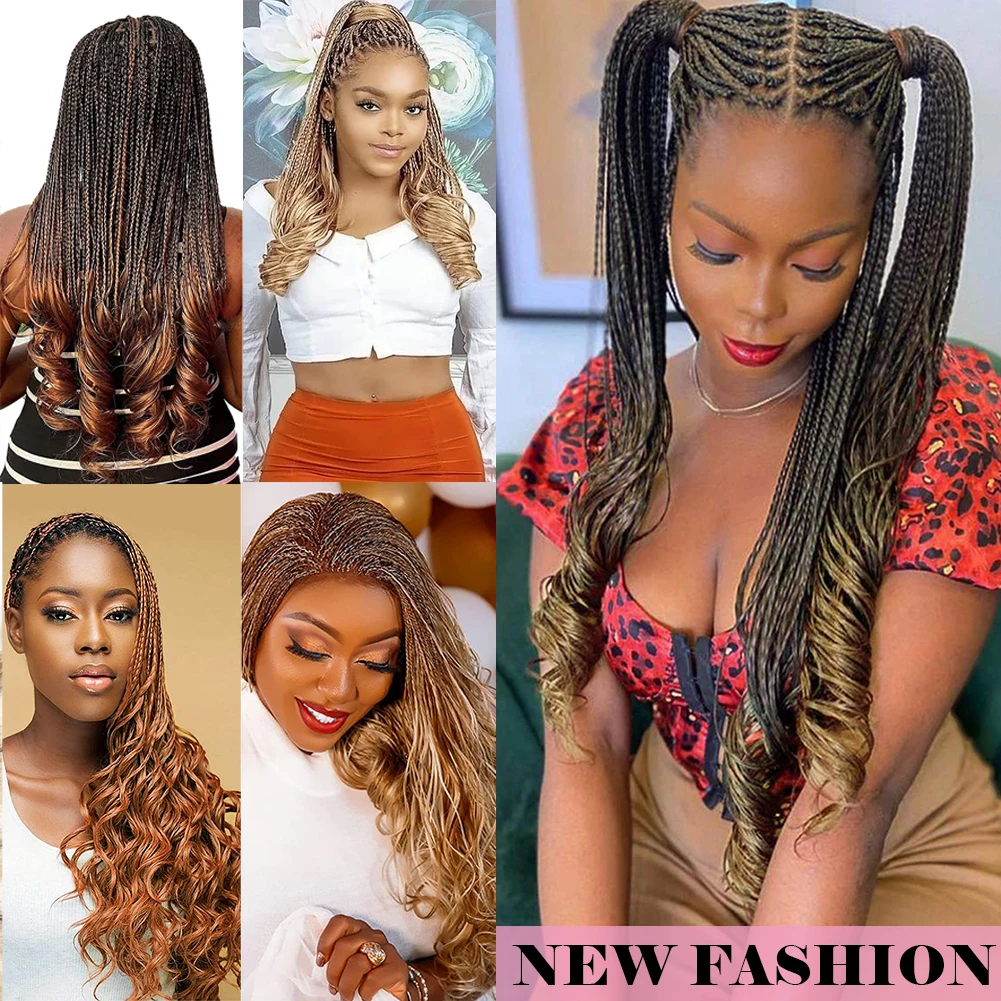 Synthetic Loose Wave Braiding Hair 22 Inch Spiral Curl Braids Crochet Hair Bouncy Silk Bulk Hair For Braiding African Braids