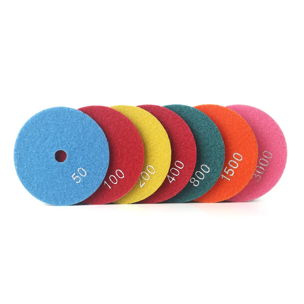 7pcs/set 3.0mm Diamond Flexible Polishing Pads for Stone Ceramic Tile White Bond No Color Fade Sanding disc Polishing disc