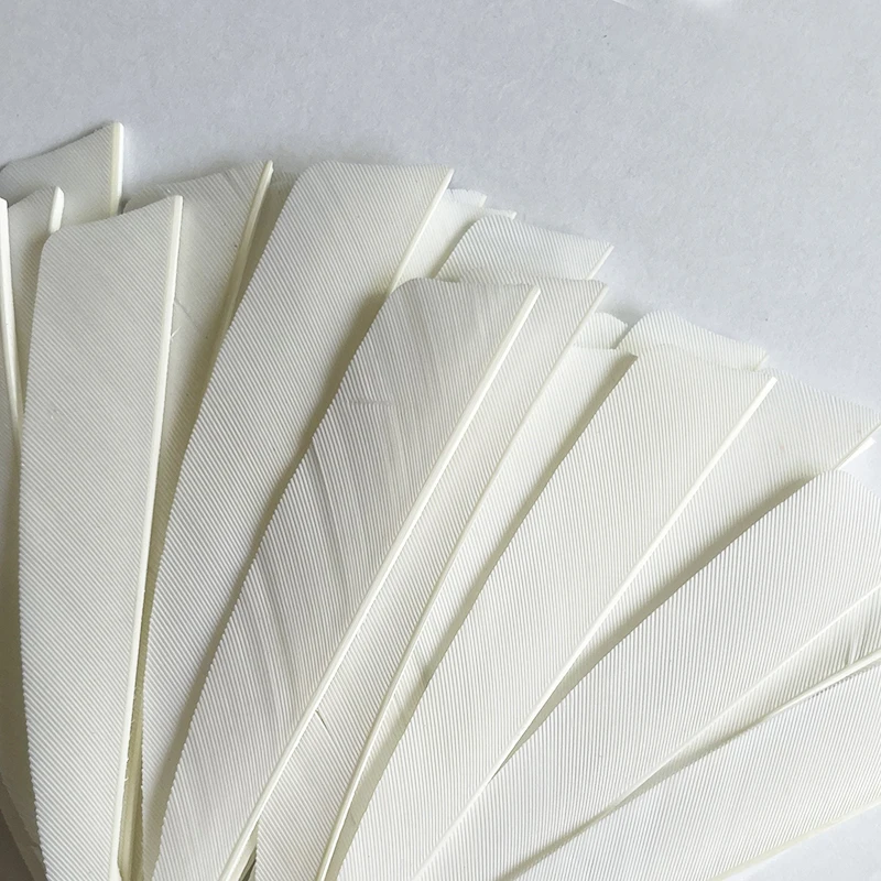 50pcs White Turkey Arrow Archery Feathers Shield Hunting Fletching Archery Accessories Crossbow Fletch Arrow Vanes