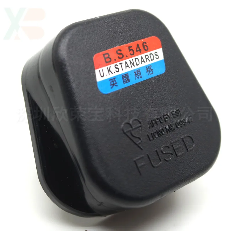 Hochwertiger schwarz/weißer 3-poliger UK-Netzstecker, 13 A, Gerätesteckdose, Sicherungsadapter für den Haushalt, britische Steckermontage Typ BK