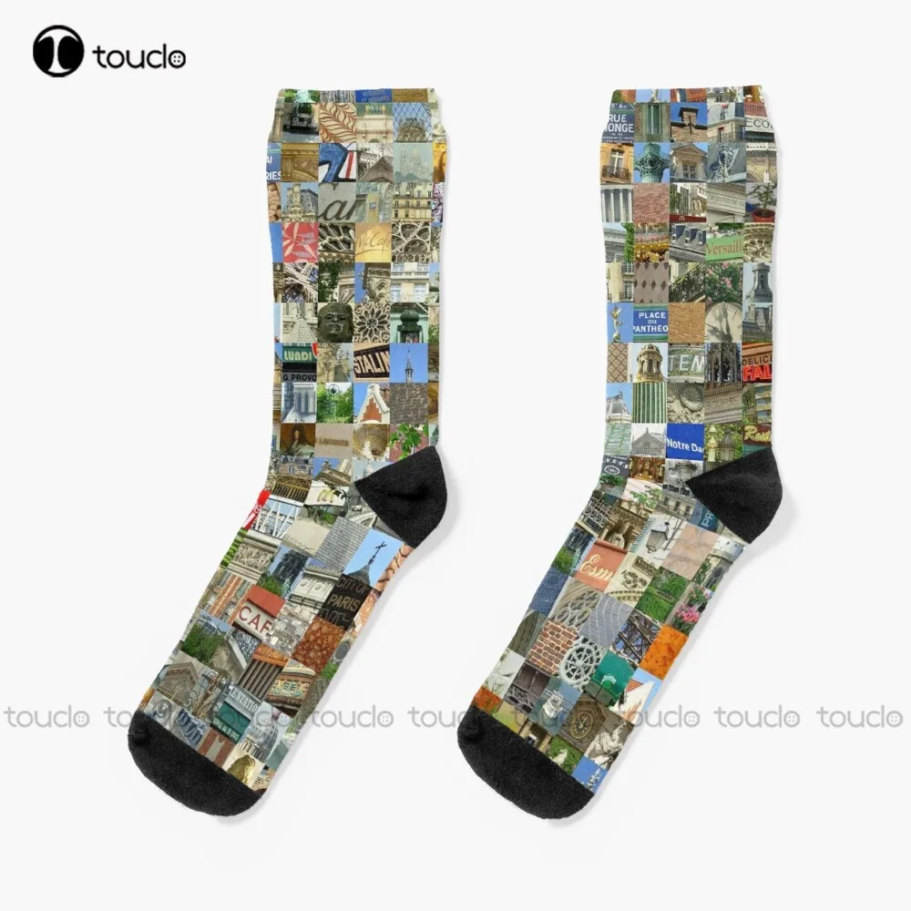 Paris, France Socks Unisex Adult Teen Youth Socks Personalized Custom 360° Digital Print Hd High Quality  Christmas Gift