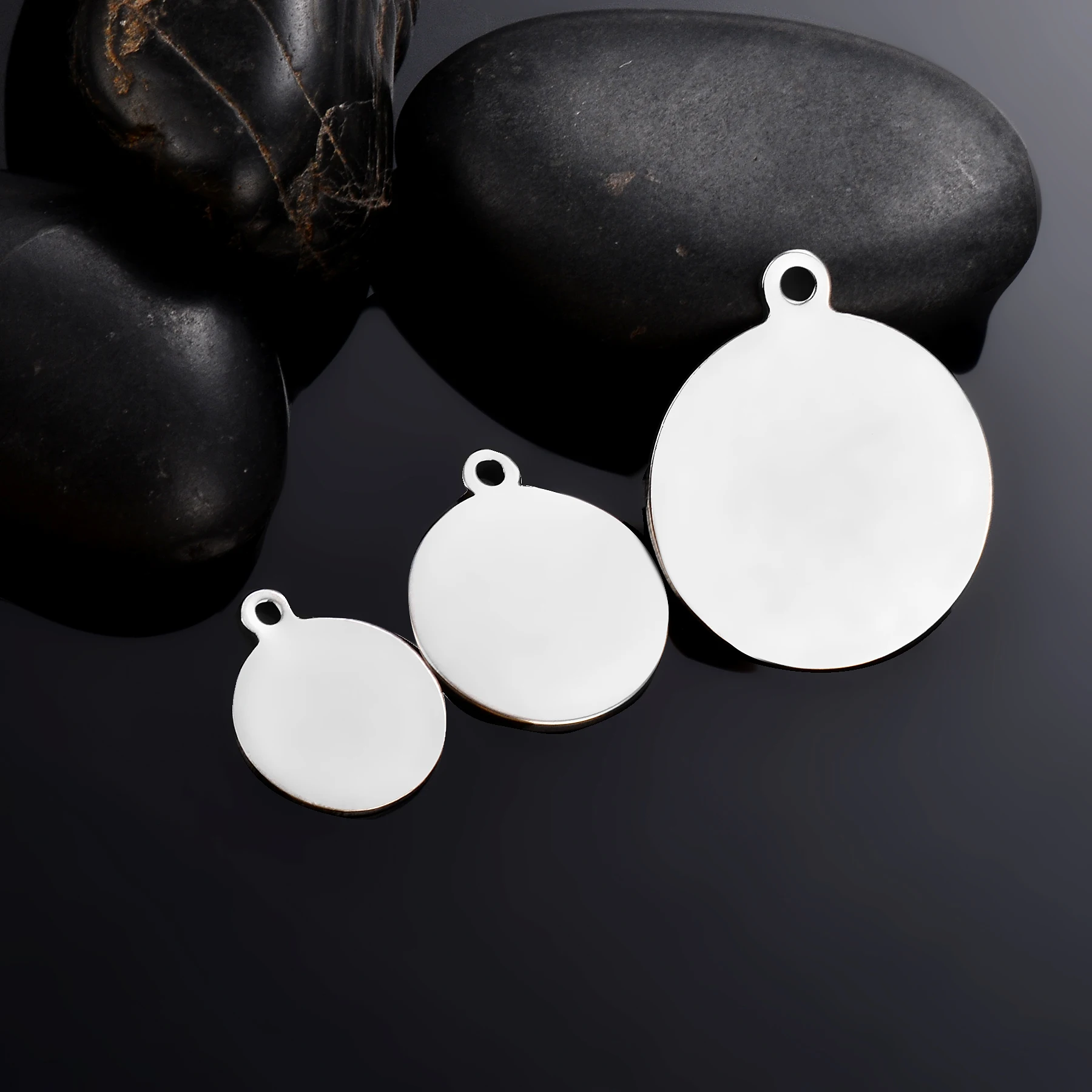 50Pcs Wholesale 6-35mm Stainless Steel Charms Blank Round Tag Disc Pendants For Making Bracelet Necklace Jewelry Making