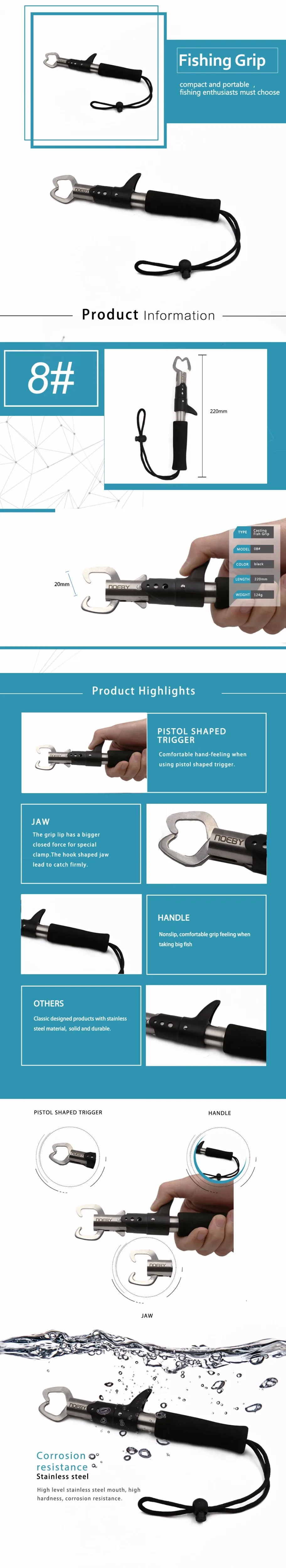 Noeby-Angelgerät für Zange, Aviation Aluminium Lipgrip, Haken mit Haken entfernen – Detail 2