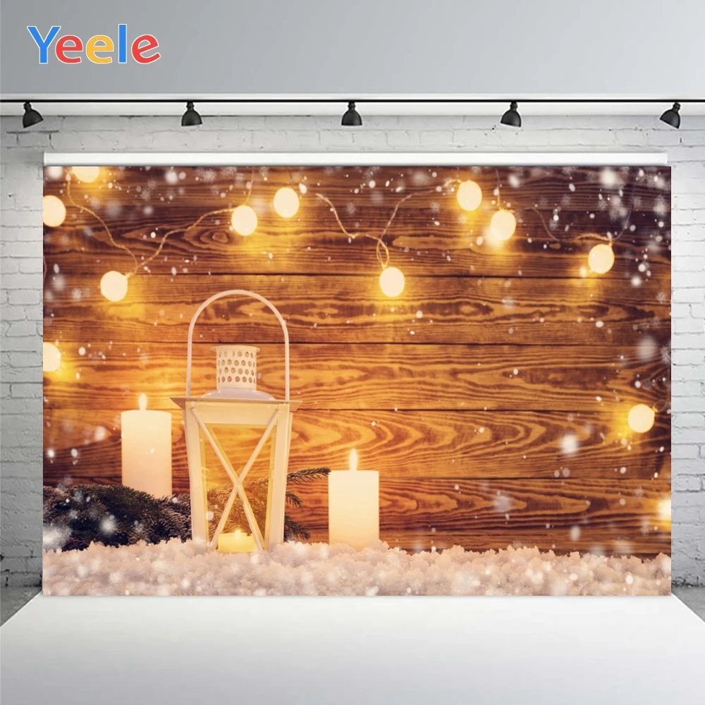 Yeele Christmas Gifts Photo Background Photophone Candles And Yellow Lights Photography Backdrops for Decoration Customized Size