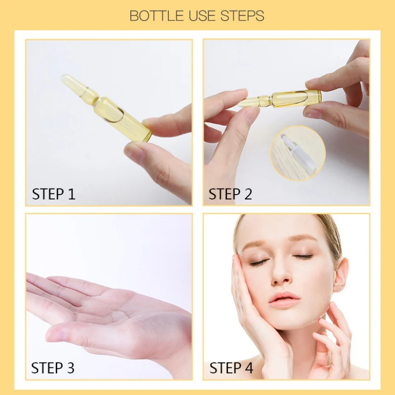 2ml*7pcs Hyaluronic Acid Ampoule Essence Face Moisturizing Firming Skin Care Anti-Aging Brighten Whitening Hydrating Serum