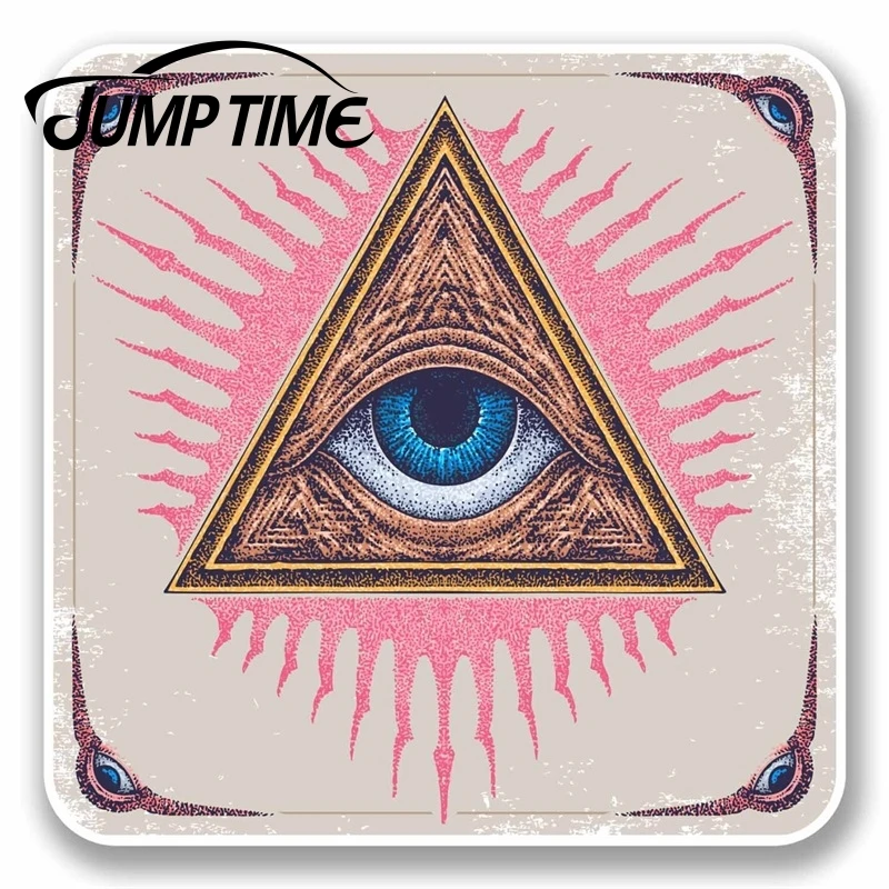 Jump Time for All Seeing Eye of Providence Vinyl Sticker Mason Freemason Gift Decal Rear Windshield Waterproof Car Accessories