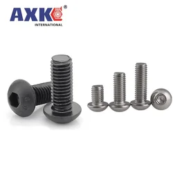 5-50pcs ISO7380 M2 M2.5 M3 M4 M5 M6 M8 304 A2 Round Stainless Steel or Black 10.9 grade Hex Socket Button Head Allen Bolt Screw