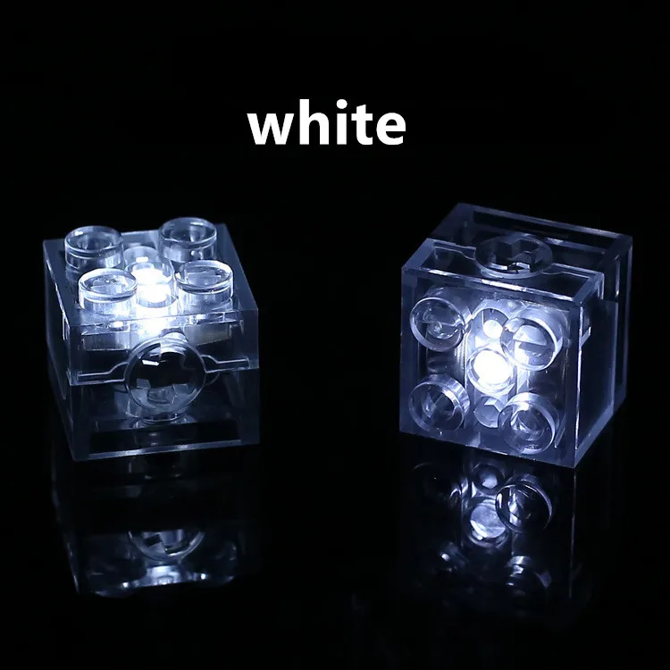 Kyglairng 1 pcs 2x2 LED light up Brick Colorful compatible For LEGO Building Blocks Toys For children